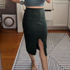 Free People Green Sweater Skirt